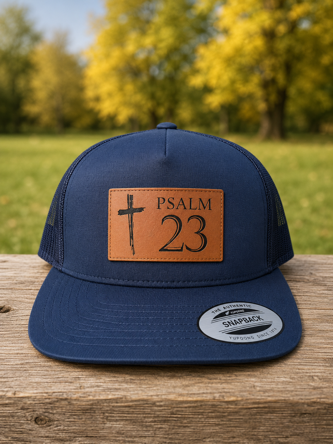 Psalm 23 — laser engraved caps