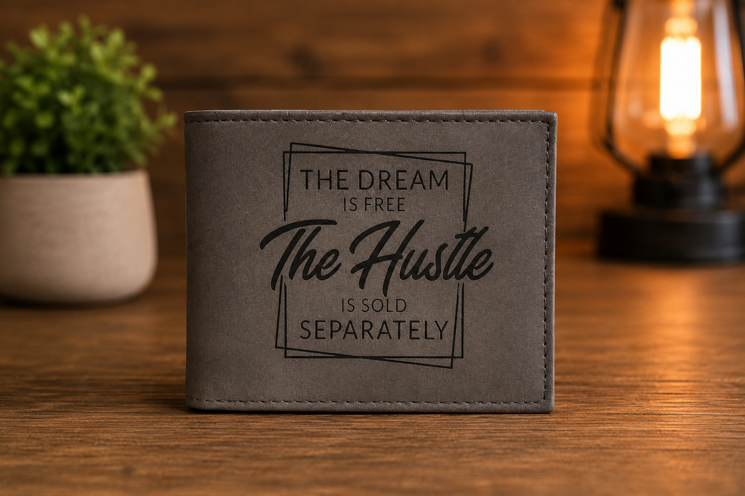 The Hustle — laser engraved wallets