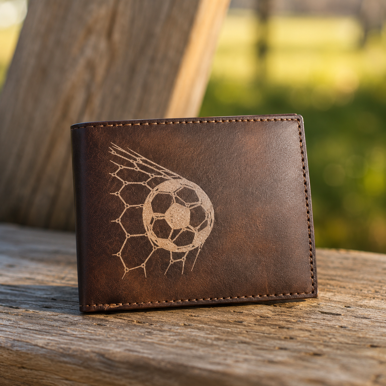 Soccer Net — laser engraved wallets